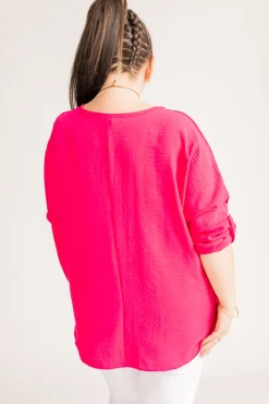 Damskie Włoski Amarantowa Bluzka z wisiorkiem GERTO