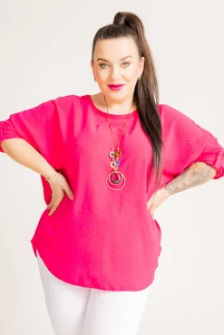 Damskie Włoski Amarantowa Bluzka z wisiorkiem GERTO