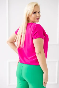 Damskie Włoski Amarantowa Bluzka z wisiorkiem FAIRY