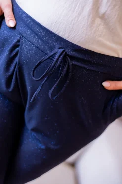 Damskie Polski Atramentowe Spodnie brokatowe BULIO