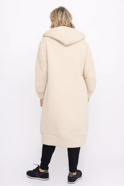 Damskie Włoski Beżowa Bluza ocieplana VERMEN