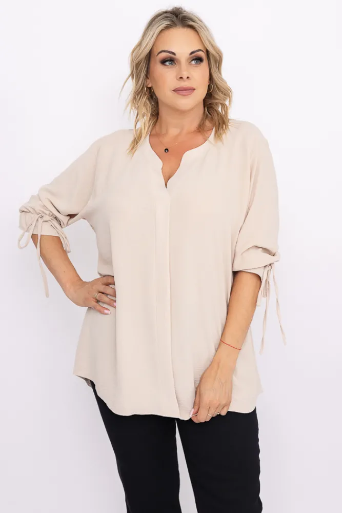 Damskie Polski Beżowa Bluzka CRYNO