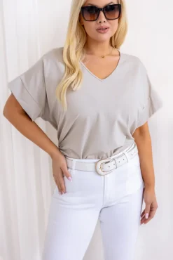 Damskie Włoski Beżowa Bluzka DESTIMI