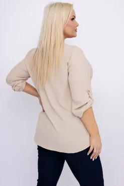 Damskie Włoski Beżowa Bluzka DUREMI