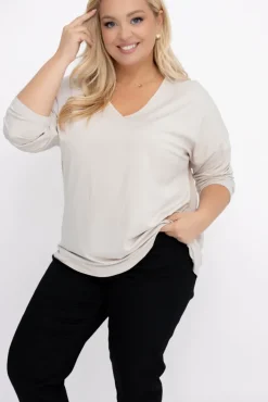 Damskie Włoski Beżowa Bluzka TIMERI