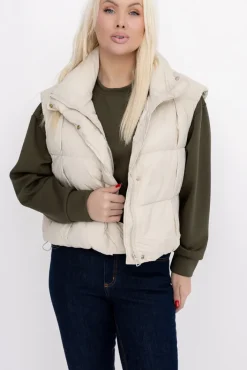 Damskie Beżowa Kamizelka ocieplana REITEN