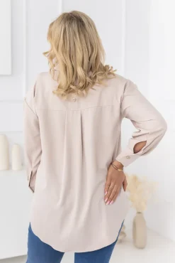 Damskie Polski Beżowa Koszula oversize DEMENO