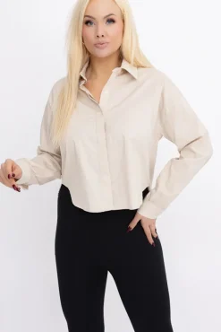 Damskie Włoski Beżowa Koszula PRINSI