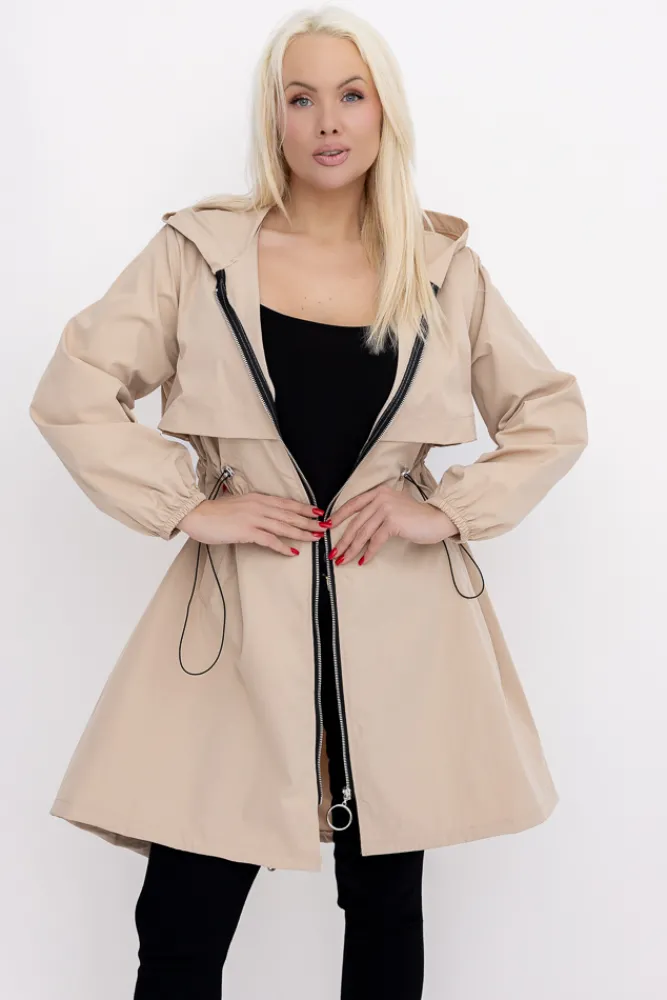 Damskie Włoski Beżowa Kurtka parka KORMI