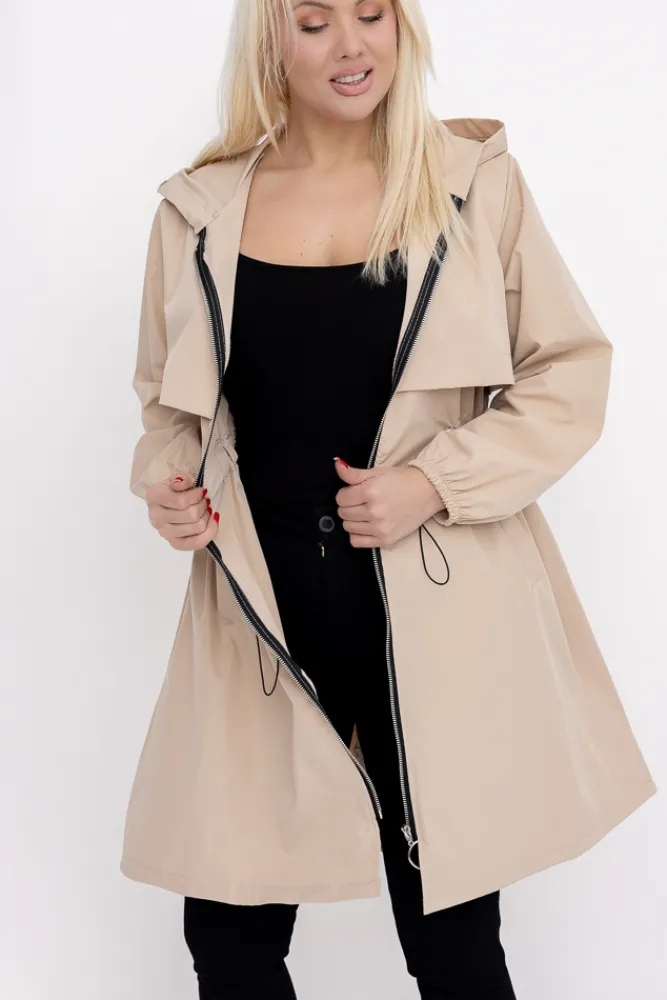 Damskie Włoski Beżowa Kurtka parka KORMI