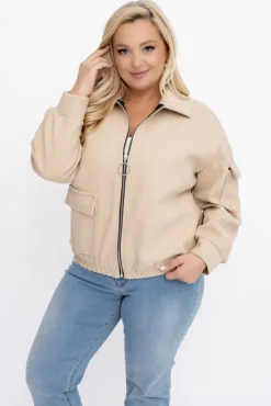 Damskie Włoski Beżowa Kurtka przejściowa DASTIO