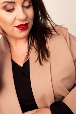 Damskie Polski Beżowa Marynarka CINTA