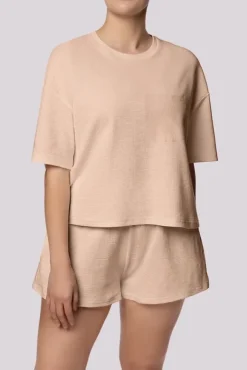 Polski Beżowa Piżama z szortami COZY