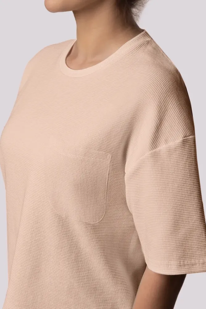 Polski Beżowa Piżama z szortami COZY