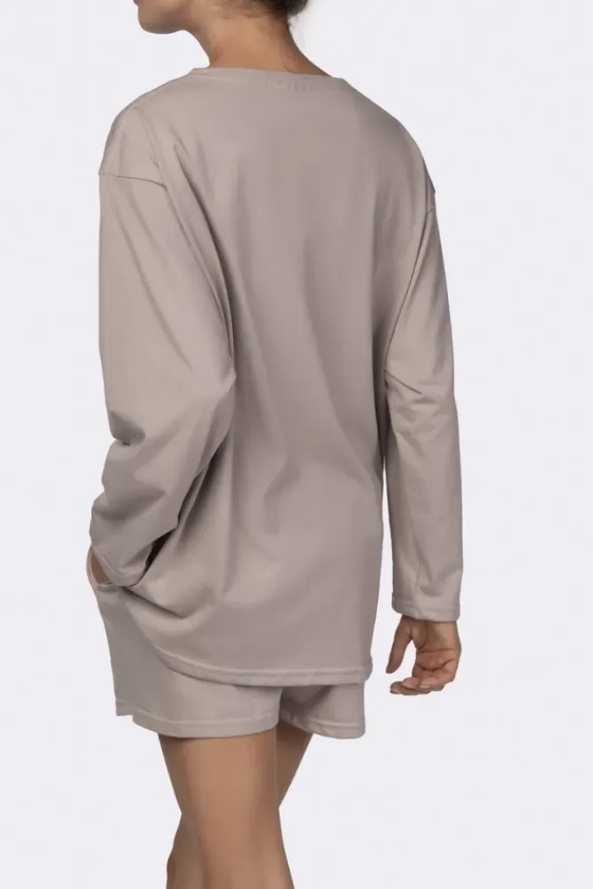 Polski Beżowa Piżama z szortami LEKREZI