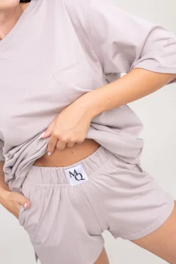 Polski Beżowa Piżama z szortami PURENA