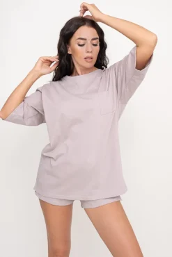 Polski Beżowa Piżama z szortami PURENA