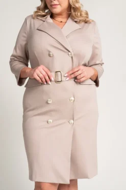 Polski Beżowa Sukienka żakietowa GANTIA