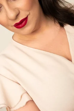 Polski Beżowa Sukienka BLANCY