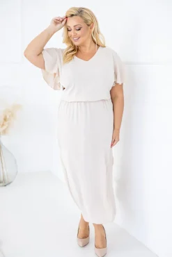 Polski Beżowa Sukienka CASABLANCA