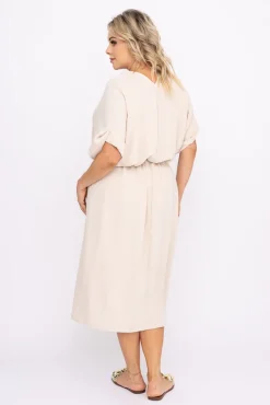 Polski Beżowa Sukienka MICHIGAN