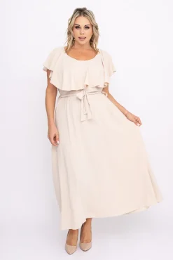 Polski Beżowa Sukienka MISSOURI
