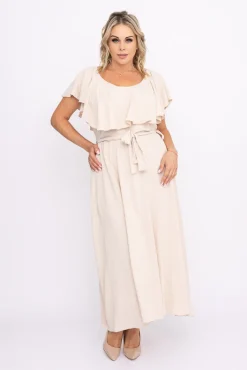 Polski Beżowa Sukienka MISSOURI