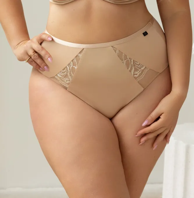 Polski Beżowe Figi DOLCE Wysoki Stan