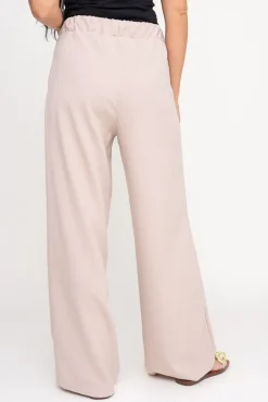 Damskie Polski Beżowe Spodnie lniane WAROSA