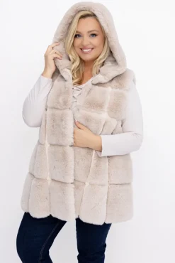 Damskie Włoski Kożuszek z kapturem FIRIO