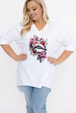 Damskie Włoski Biała Bluzka ASTORINA