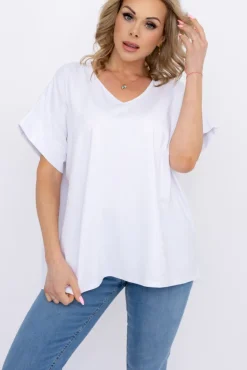 Damskie Włoski Biała Bluzka DESTIMI