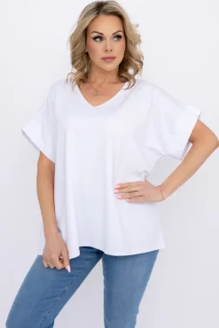 Damskie Włoski Biała Bluzka DESTIMI