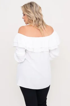 Damskie Włoski Biała Bluzka hiszpanka LORENZ