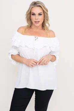 Damskie Włoski Biała Bluzka hiszpanka LORENZ