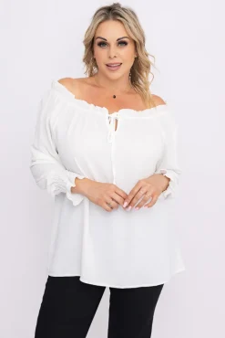 Damskie Włoski Biała Bluzka SEGAYO