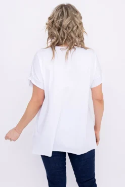 Damskie Włoski Biała Bluzka SUNRISE Wzór 13