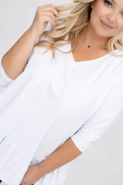Damskie Włoski Biała Bluzka VEBERO