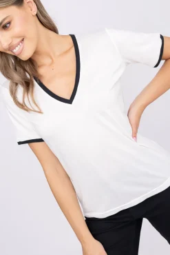 Damskie Polski Biała Bluzka VINDI Wzór 2