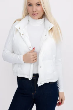 Damskie Biała Kamizelka ocieplana ALERVI