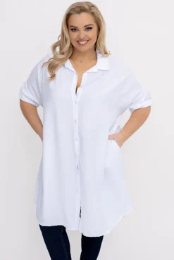 Damskie Włoski Biała Koszula BARIEN