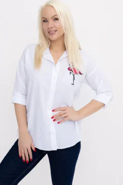 Damskie Biała Koszula GANDI