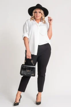 Damskie Polski Biała Koszula oversize DEMENO