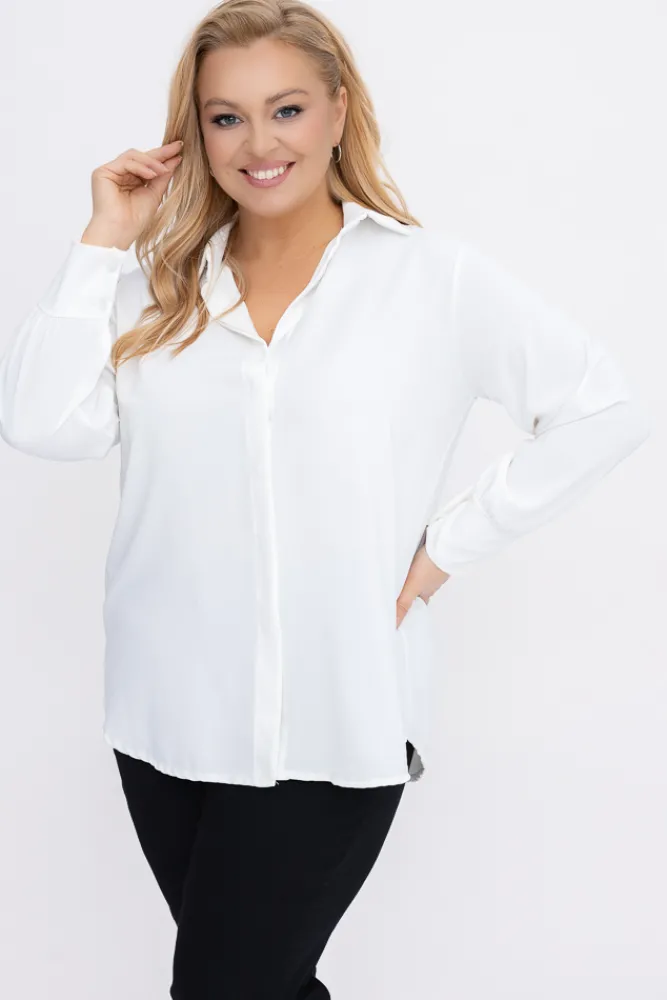 Damskie Włoski Biała Koszula satynowa BELIA