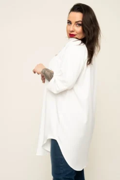 Damskie Włoski Biała Koszula SIRIN