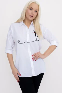 Damskie Biała Koszula TANER