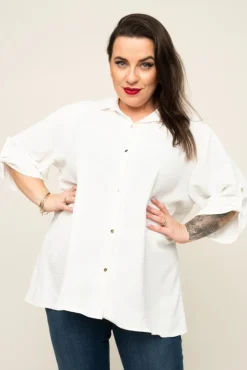 Damskie Polski Biała Koszula TIARO