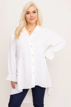 Damskie Włoski Biała Koszula TOURI