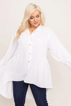 Damskie Włoski Biała Koszula TOURI