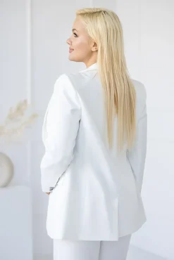 Damskie Polski Biała Marynarka jednorzędowa TENZI